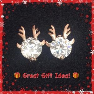 Cute Cubic Zirconia Reindeer Earrings